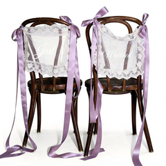 "Just Married" Lace Wedding Chair Signs