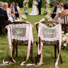 "Just Married" Lace Wedding Chair Signs