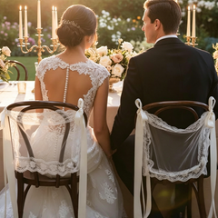 "Just Married" Lace Wedding Chair Signs