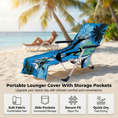 Portable Lounger Cover with Storage Pockets