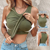💖Last Day Special Price £13.99!!💖Ribbed Stretchy Tank Top with Shelf Bra