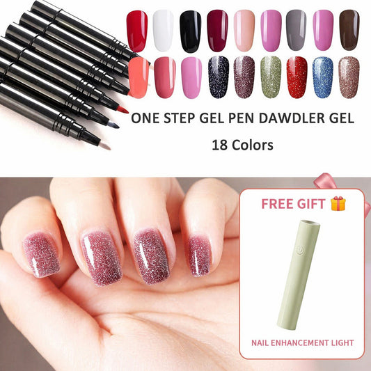 💅 Limited Time Buy 1 Get 1 Free✨One Step Nail Gel Pen🎨Free handheld mini UV nail lamp💡