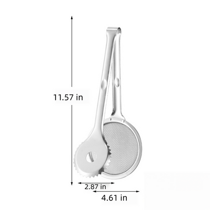 🥄2-in-1 Stainless Steel Oil Filter Tongs