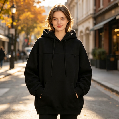 🎁Last Day Promotion 49% OFF🔥Cute Cat In Pocket Graphic Hoodie Oversized Long Sleeve Drawstring Hooded Sweatshirt Casual Kangaroo Pocket Pullover Top