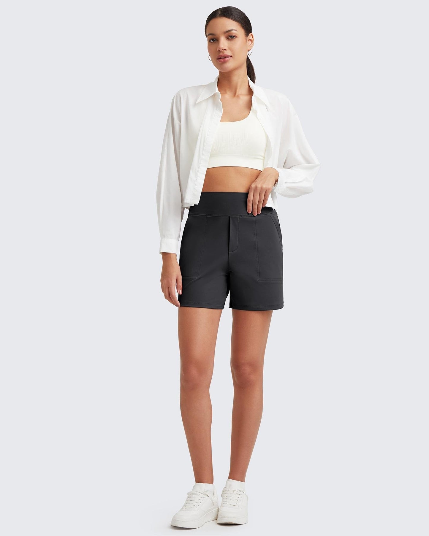 ⏳Last Day Promotion 49% OFF with FREE GIFT🎁✨AuraFit™ Everyday High-Waisted Shorts – Lightweight & Breathable with Functional Pockets 🌿