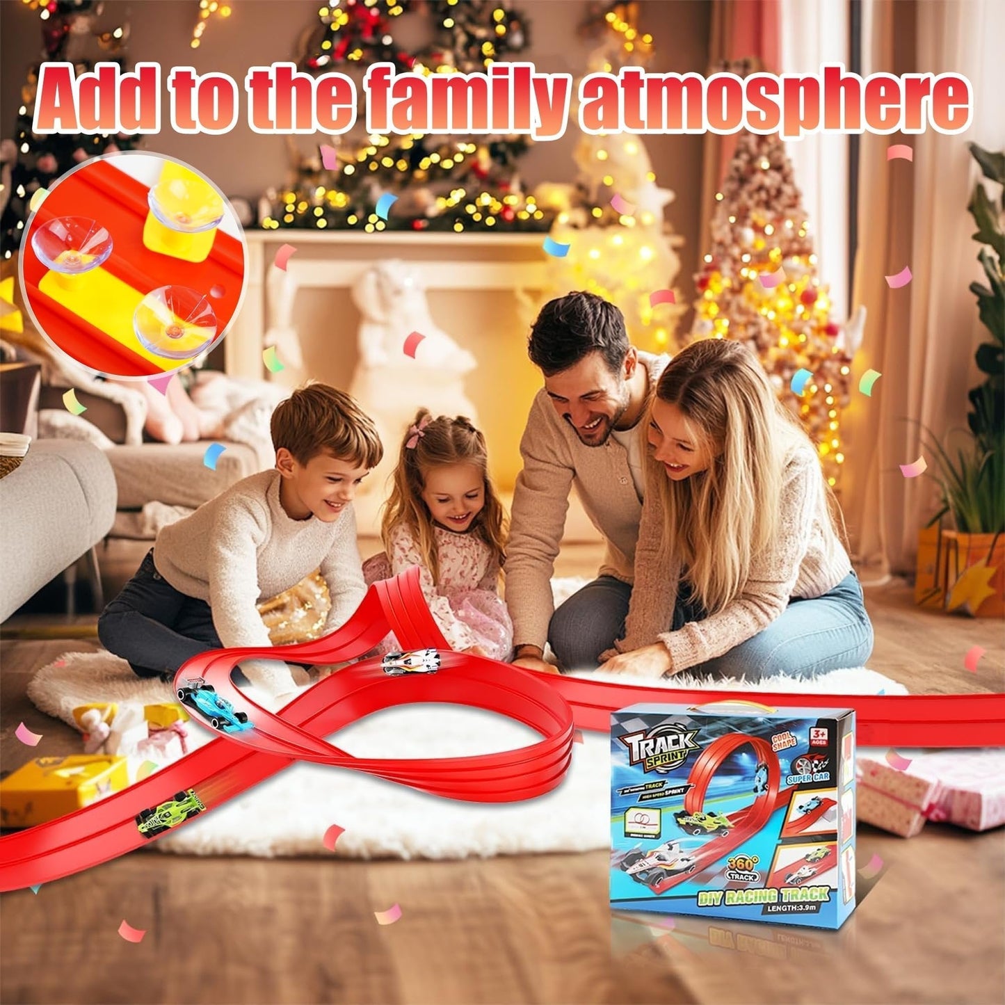 🎁Last Day Promotion 49% OFF🔥🏎️DIY Children's Alloy Car Suction Cup Race Track