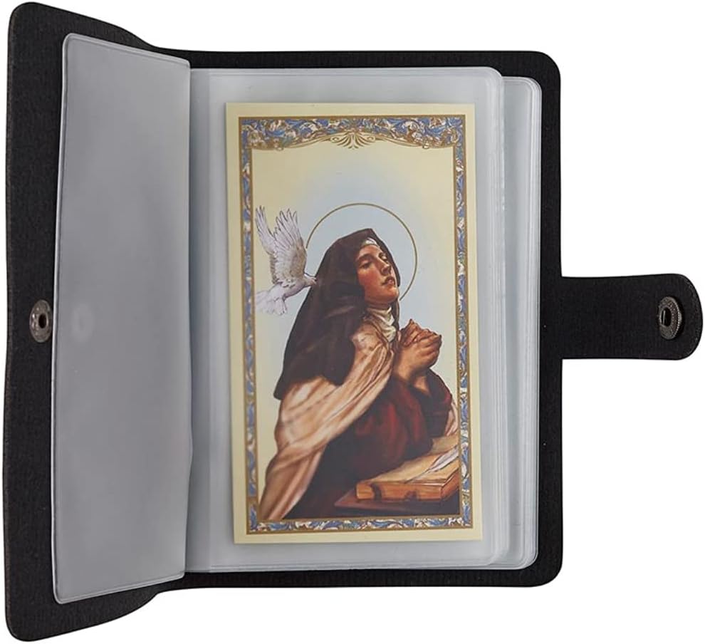 💥Last Day Special Sale 49% OFF👚✝️ Catholic Genuine Leather Holy Card Holder – Pocket Prayer Card Organizer with Snap Closure