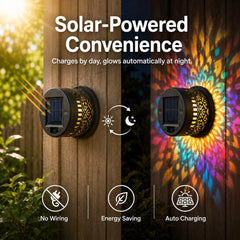 🔥This Week's Special Price ￡12 !!!🌞💡Solar Mandala Wall Light Outdoor Garden Fence Projector Lamp Patio Ambient Decor✨