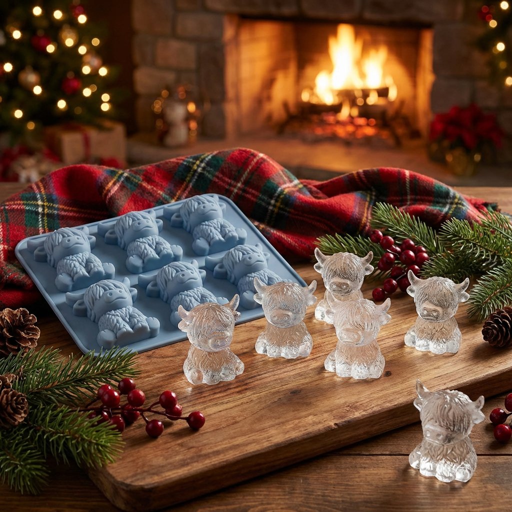 💥Last Day Special Sale 49% OFF🐮 Mini Highland Cow Ice Cube Mold – Cute 3D Ice for Drinks, Parties & Gifts