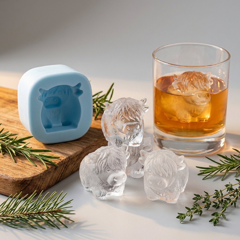 💥Last Day Special Sale 49% OFF🐮 Mini Highland Cow Ice Cube Mold – Cute 3D Ice for Drinks, Parties & Gifts