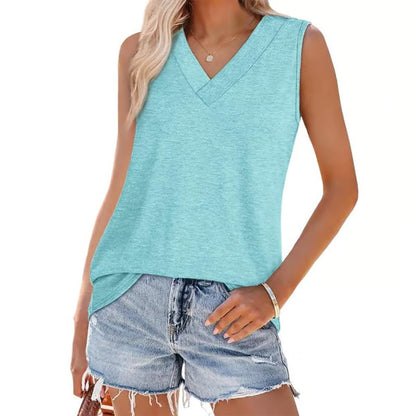 Women's Casual V-Neck Loose Fit Tank Top
