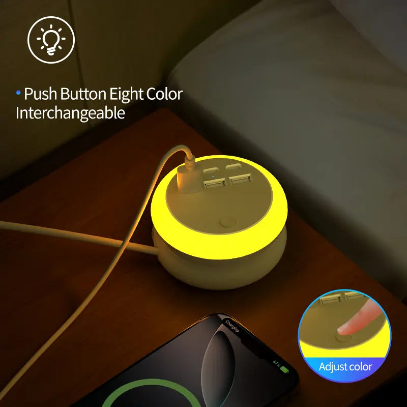 🔥Summer Hot Sales - Save 48% OFF🔋 Portable Power Strip with USB-C Charging & LED Lights ✨ – 6 USB Ports for Home 🏠, Office 💻 & Travel ✈️
