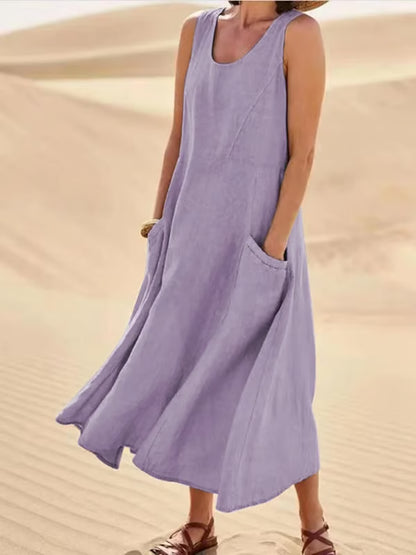🔥 Last Day Promotion 49% OFF 🔥Women's Sleeveless Cotton Dress- Buy 2 Free Shipping