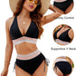 🔥Summer Sale 49% OFF💥👙High Waisted Tummy Control Color Block Bikini Sets
