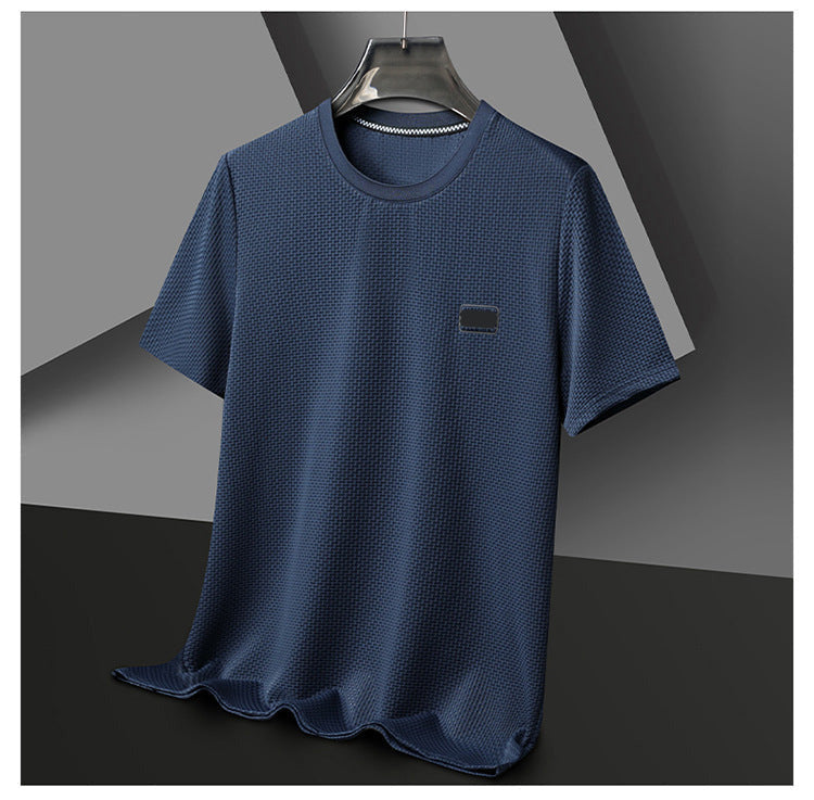 😎Men's Summer Breathable Ice Silk High Elasticity Casual Short Sleeve T-Shirt