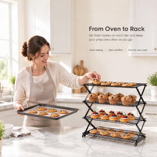 🍞Christmas HOT SALE 50% OFF🥐Stackable Folding Metal Storage Rack – 3/4-Level Expandable Organizer – Perfect for Spices, Snacks, and Essentials in Kitchen, RV, or Camping Setup