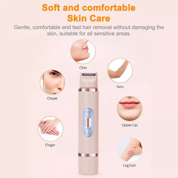 🎁Last Day Promotion 49% OFF🔥Akunbem🇬🇧 Rechargeable Women’s Trimmer ⚡  Dual Heads • IPX7 Waterproof • Painless Precision for Face, Bikini & Body 💧