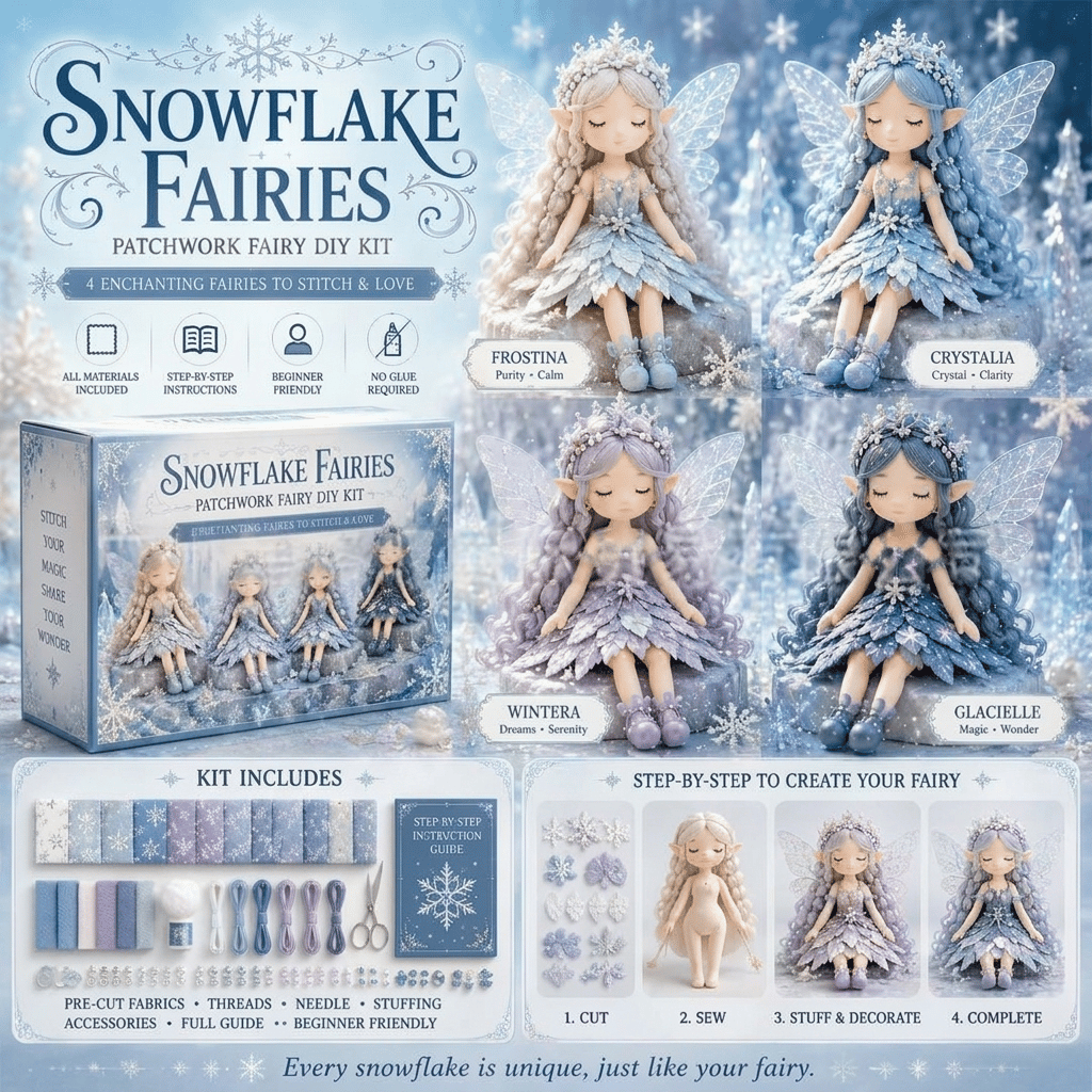 🌸LAST DAY SPECIAL PRICE!!🌸 Flower Fairies Patchwork DIY Kit 🧚‍♀️4 Whimsical Fairy Dolls Sewing Kit