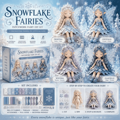 🌸LAST DAY SPECIAL PRICE!!🌸 Flower Fairies Patchwork DIY Kit 🧚‍♀️4 Whimsical Fairy Dolls Sewing Kit