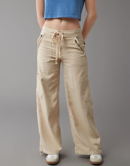 🔥2024 New Arrival🔥Linen-Blend Wide-Leg Cargo Pant