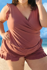 😍Swim Romper Built-in Bra & Shorts with Pockets