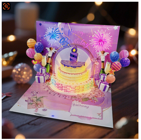 🔥Hot Sale 70% OFF!!🎉3D Pop Up Musical Birthday Card with Lights & Song🎵🎂