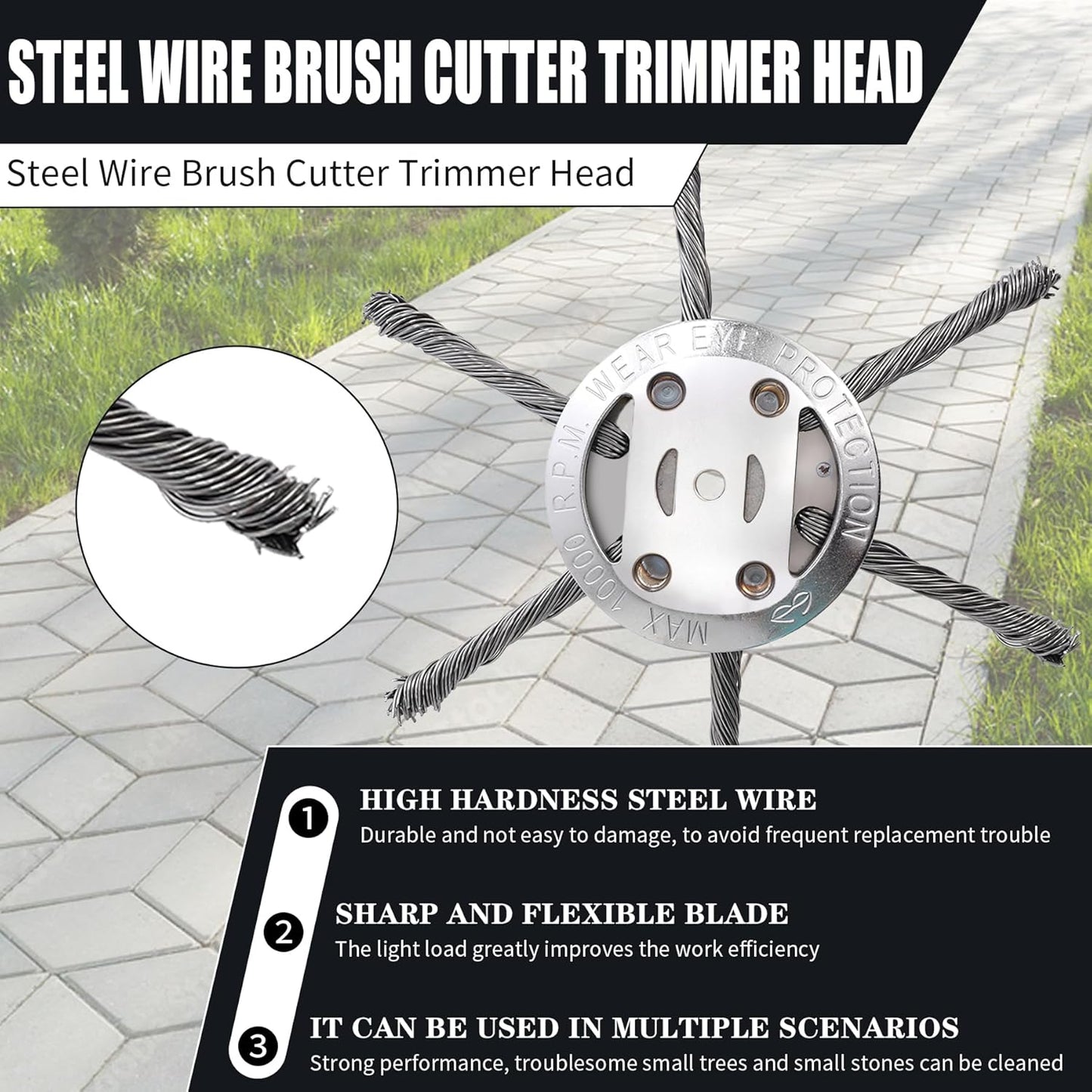 ✨Last Day Promotion 50% OFF✨6 inch Steel Wire Brush Cutter Trimmer Head