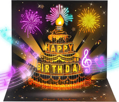 🎉LAST DAY SALE 70% OFF!!🎉3D Pop Up Musical Birthday Card with Lights & Song🎵🎂
