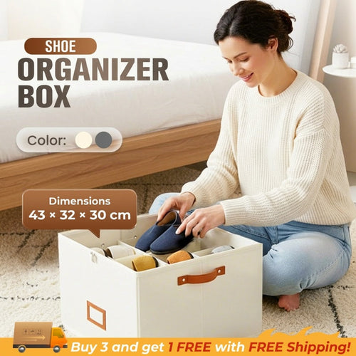 ⏰LIMITED TIME 49% OFF! 👟 Fabric Shoe Organizer Storage Box – Foldable, Large Capacity, Dustproof & Breathable for Closet & Bedroom 🧺✨