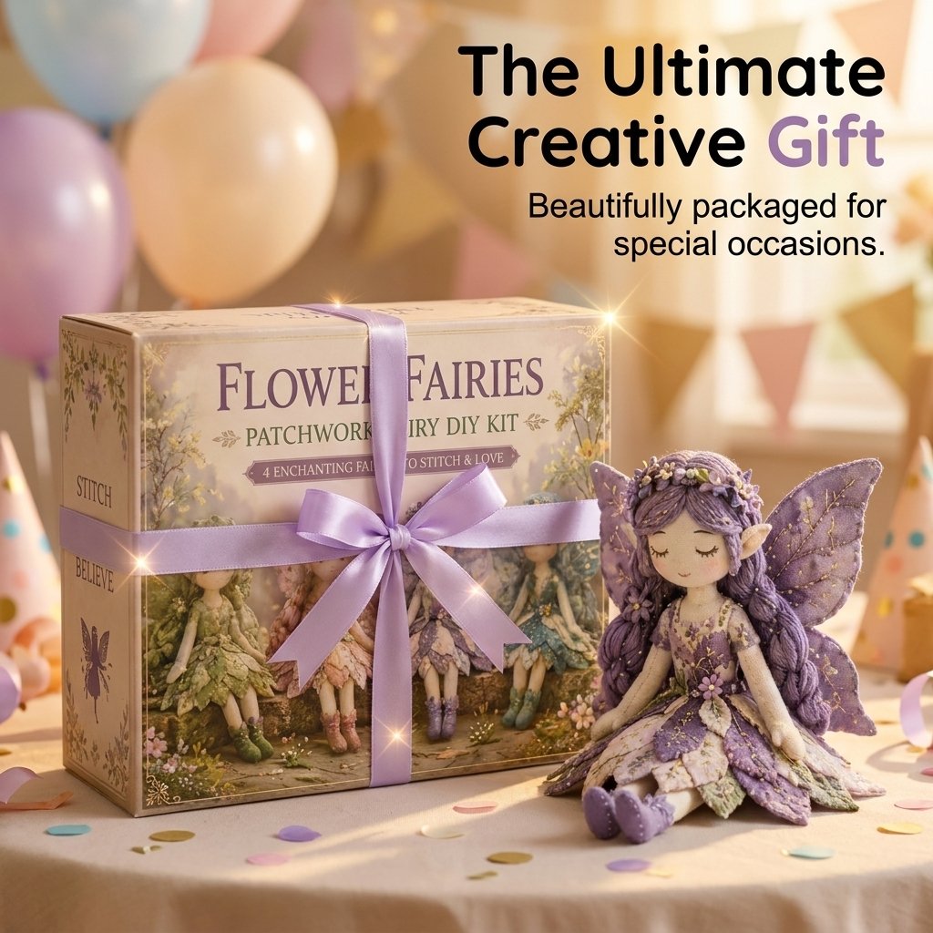 🌸LAST DAY SPECIAL PRICE!!🌸 Flower Fairies Patchwork DIY Kit 🧚‍♀️4 Whimsical Fairy Dolls Sewing Kit