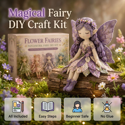 🌸LAST DAY SPECIAL PRICE!!🌸 Flower Fairies Patchwork DIY Kit 🧚‍♀️4 Whimsical Fairy Dolls Sewing Kit