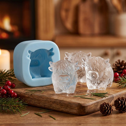 💥Last Day Special Sale 49% OFF🐮 Mini Highland Cow Ice Cube Mold – Cute 3D Ice for Drinks, Parties & Gifts