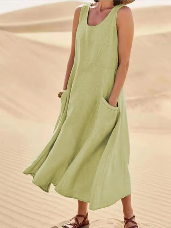 🔥 Last Day Promotion 49% OFF 🔥Women's Sleeveless Cotton Dress- Buy 2 Free Shipping