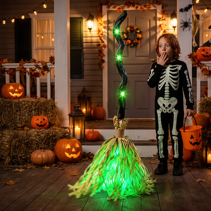 🧙 Bring Your Garden to Life This Halloween – Animated Witch Broom with Lights & Spooky Sounds. 50% Off. UK Stock