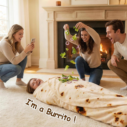 🌯Burrito Pattern Flannel Blanket 🌮