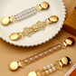 📿Pearl Dress Clips 4 Style Back Cinch Clips Set Vintage Sweater Pearl Brooch Dress Shirt Ties for Women Sweater Cardigan💎