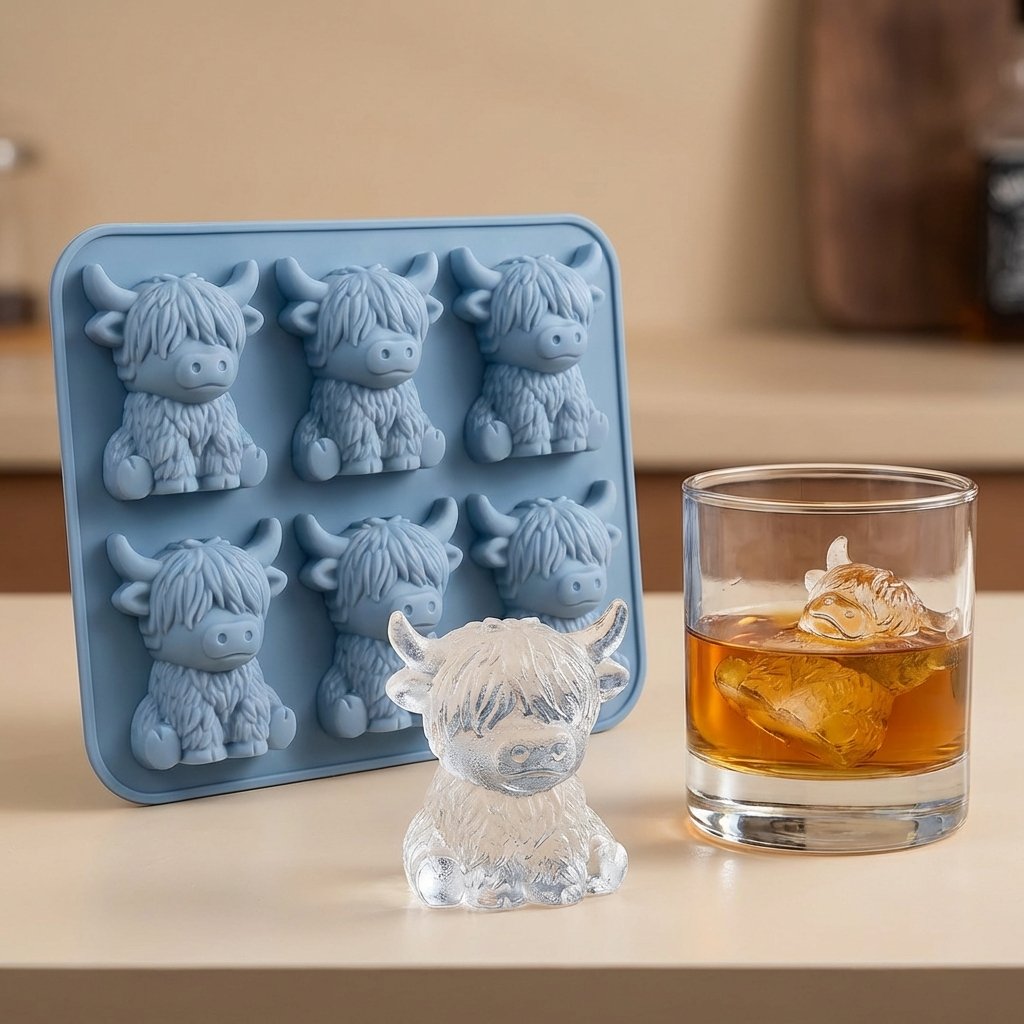 💥Last Day Special Sale 49% OFF🐮 Mini Highland Cow Ice Cube Mold – Cute 3D Ice for Drinks, Parties & Gifts