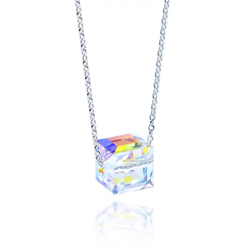 💥Hot Sale🩵Austrian Sugar Cube Crystal Bracelet Necklace Earrings For Women✨