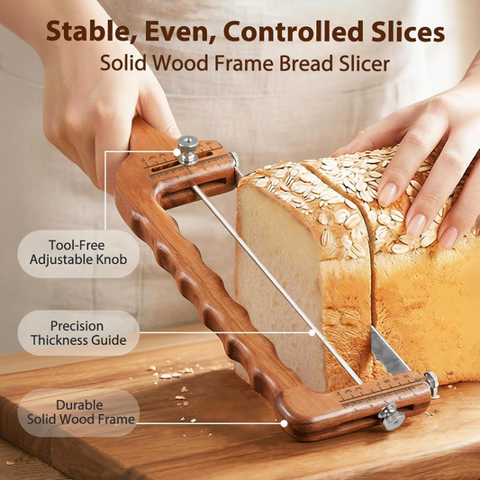 🥐🔪Last Day Promotion 49% OFF🍞Adjustable Wooden Bow Bread Knife, Sourdough Bread Slicer Saw for Homemade Artisan Bread