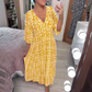 🔥LAST DAY SALE 60% OFF🌷Bohemian Casual Print V-neck Shirred Waist Long Dress