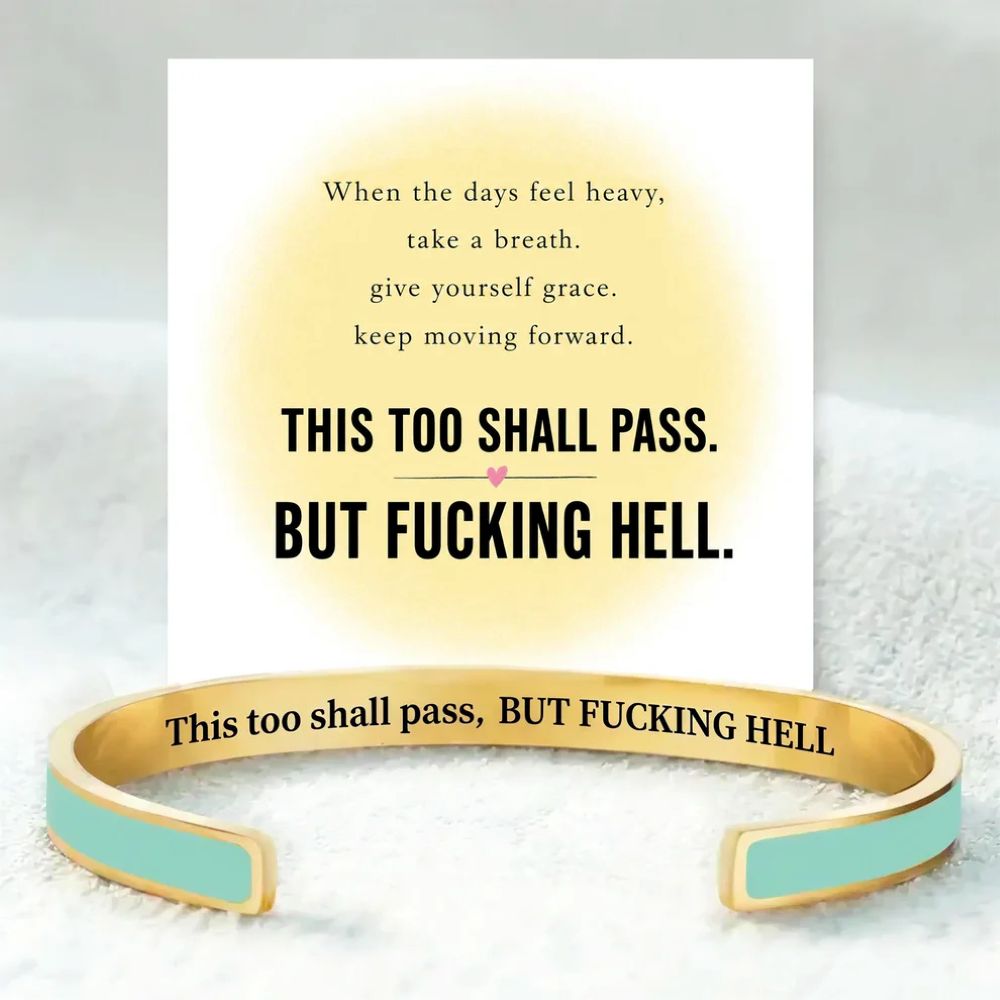 🌸LAST DAY SPECIAL PRICE!!🌸This Too Shall Pass - Hidden Message Inspirational Cuff Bracelet