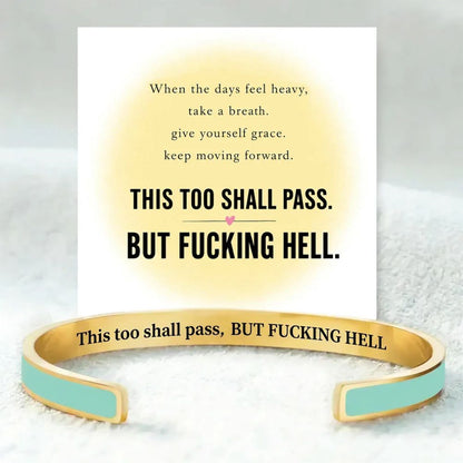 🌸LAST DAY SPECIAL PRICE!!🌸This Too Shall Pass - Hidden Message Inspirational Cuff Bracelet