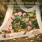 💐BUY 2 GET 1 FREE +  50% OFF!🎀Gold Metal Floral Hoop Centerpiece with Wooden Stand