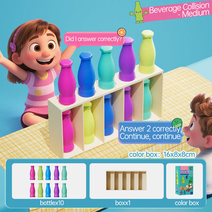 🎁Last Day Promotion 49% OFF🔥Baby Memory Matching Game, 10 Drink Bottle Pairs Toy, Color Recognition & Cognitive Development, Interactive Parent-Child Fun Activity