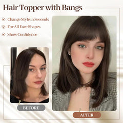 🔥New Year Hot Sale 60% OFF🔥Natural Hair Toppers with Bangs for Women🛒BUY 2 FREE SHIPPING