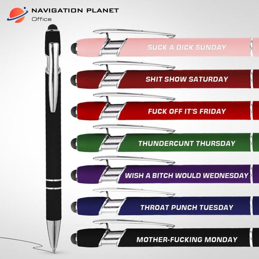 🔥NEW YEAR SALE 49% OFF🔥Funny Stress-Relief Daily Quotes Metal Ballpoint Pen Set 🎁
