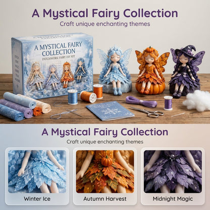 🌸LAST DAY SPECIAL PRICE!!🌸 Flower Fairies Patchwork DIY Kit 🧚‍♀️4 Whimsical Fairy Dolls Sewing Kit