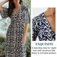 🔥LAST DAY SALE 60% OFF🌷Bohemian Casual Print V-neck Shirred Waist Long Dress