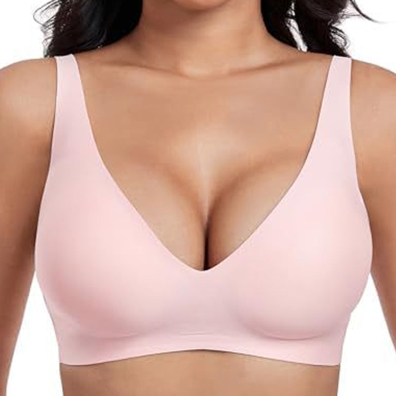 🌸LAST DAY SPECIAL PRICE!!🌸 Jelly Wireless Womens Comfortable Wireless Bras Push Up Bralettes Seamless Tshirts Bras Deep V Everyday Bras