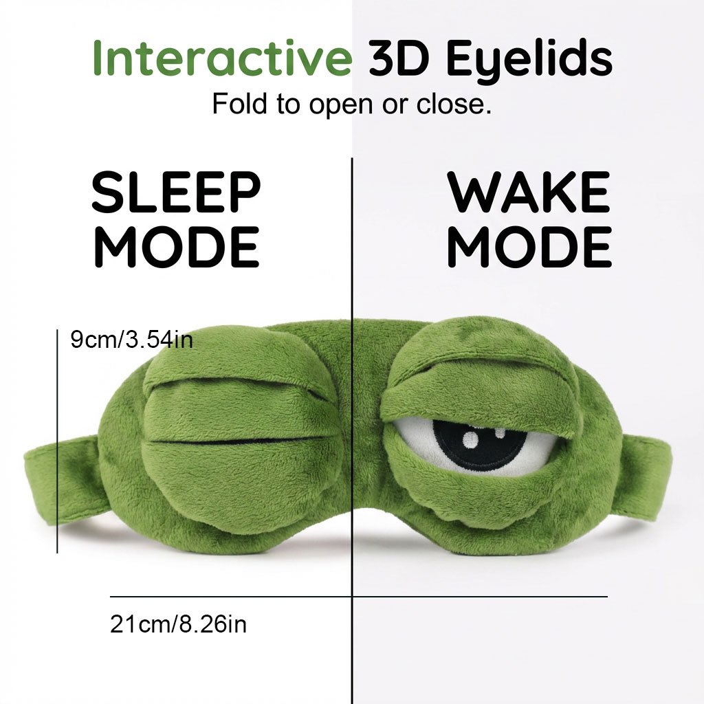 🐸 Final Day: £9.99 Only⏰️ 3D Cute Frog Sleep Mask